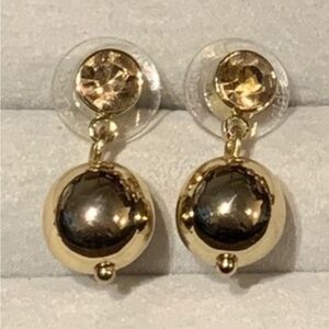 Gold Drop Joan Rivers Ball Earrings